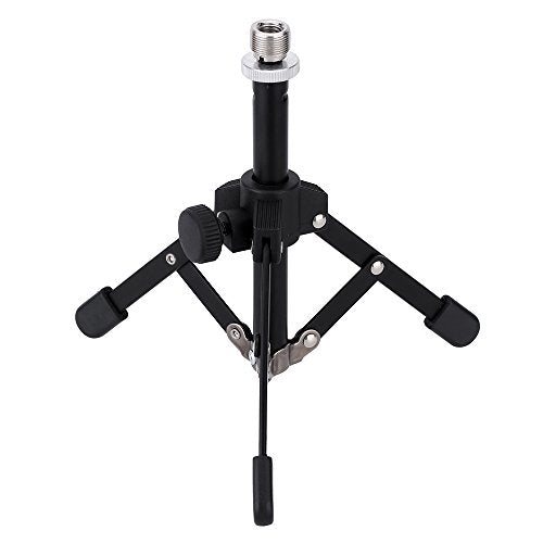 Mini Mic Stand Mini Foldable Desktop Tabletop Tripod Microphone Mic Stand Holder