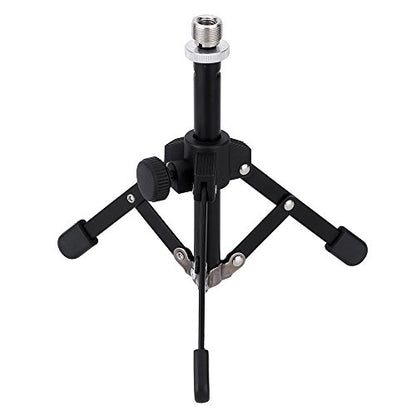 Mini Mic Stand Mini Foldable Desktop Tabletop Tripod Microphone Mic Stand Holder