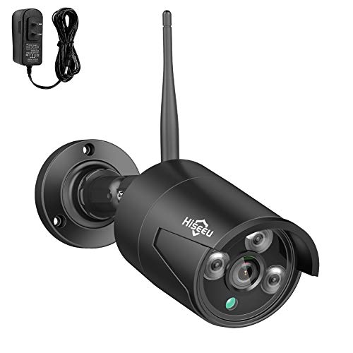 Hiseeu 5MP Black Camera Add on Security Camera, Waterproof Outdoor Indoor 3.6mm Lens IP Day & Night Vision with DC 12V Power Adapter Compatible 10CH 5MP WiFi Camera System - color: Black 5MP