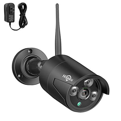 Hiseeu 5MP Black Camera Add on Security Camera, Waterproof Outdoor Indoor 3.6mm Lens IP Day & Night Vision with DC 12V Power Adapter Compatible 10CH 5MP WiFi Camera System - color: Black 5MP