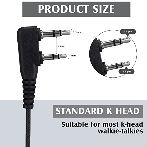 Kathfly 30 Pack Walkie Talkie Earpiece with Mic G Shape 2 Pin Headset Two Way Radio Earpiece Compatible with Baofeng Uv-5r Retevis Rt68 Rt21 Rt22 H-777 Bf-888s Pxton