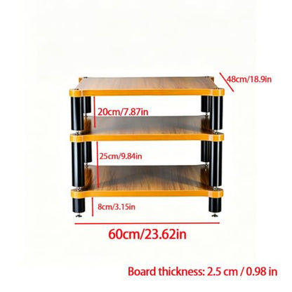 1/2/3/4 Tier Heavy Duty Audio Rack Stand, Modular Open Air HiFi Desktop with Shock-Absorbing Feet, Equipment Display Shelf for Recording Studio Living Room(3 Tier B) - size: 3 Tier B