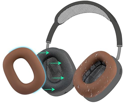 SOULWIT Sweat Proof Silicone Ear Cover for AirPods Max, Comfortable Fit for Gym Exercise, Easy to Clean, No Sound Quality Loss - Coffee - color: Coffee