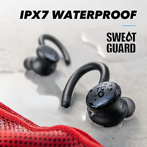 (Renewed) Soundcore Sport X10 True Wireless Bluetooth 5.2 Workout Headphones, Rotatable Ear Hooks, Deep Bass, IPX7 Waterproof, Sweatproof, 32H Play, Sport Earbuds, Gym, Running
