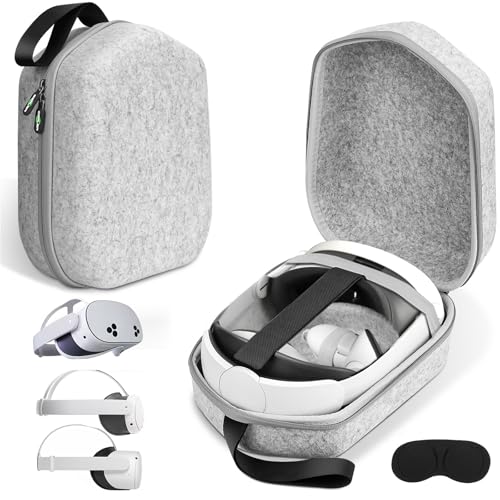 sarlar Hard Carrying Case Compatible with Meta Quest 3S/Quest 3/Oculus Quest 2/Vision Pro Official Original/Elite Strap VR Headset and Controller Accessories, Suitable for Travel and Home Storage - size: S/For Official Original & Elite Strap