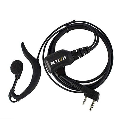 Retevis Walkie Talkie Earpiece with Mic, G Shape, for RT22/RT68/RT21/H777 | Volume Adjust, 2 Pin Compatible with Baofeng, Pxton, Kenwood Two Way Radios, 2 Way Radio Earpiece, Retails, Schools(10 Pack) - style: Volume Adjustable
