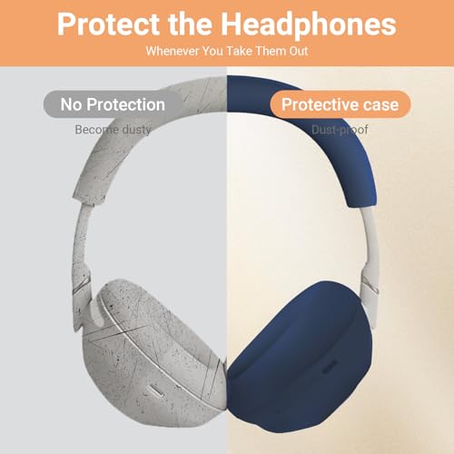 3 in 1 Ear Pads Cover Compatible with Sony WH-1000XM6 Protective Silicone Headphone Case Accessories for Sony WH-1000XM6 Ear Pads - Midnight Blue - color: Midnight Blue