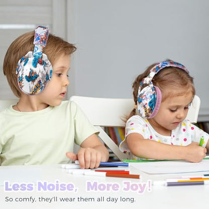 Kids Ear Protection Safety Ear Muffs, NRR 25dB Noise Reduction Children Earmuffs, Hearing Protectors for Sleeping, Studying, Airplane, Concerts, Fireworks-Dinosaur with Pink Band - color: Pink Band Dinosaur