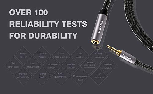3.5mm Extension Cord (8 Feet/2.4Meters) TRRS 4-Pole Headphone Extension Male to Female Mic-Supported 3.5mm Audio Extender for Smartphones, TV, Cars, Speaker, Headset, Microphones, PC, etc. | Nylon Braided Cord Compatible with TRRS Microphone, Smartphone,