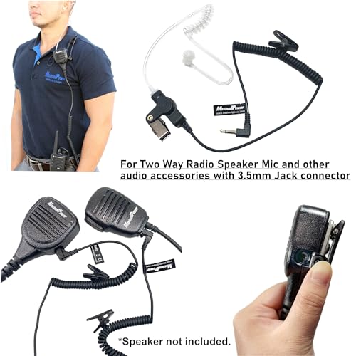 Maximalpower 3.5mm Surveillance Plug Coil Tube Earbud Audio Kit for Two-Way Radios RH617-1 N x 10 Pack - color: _10 Pack