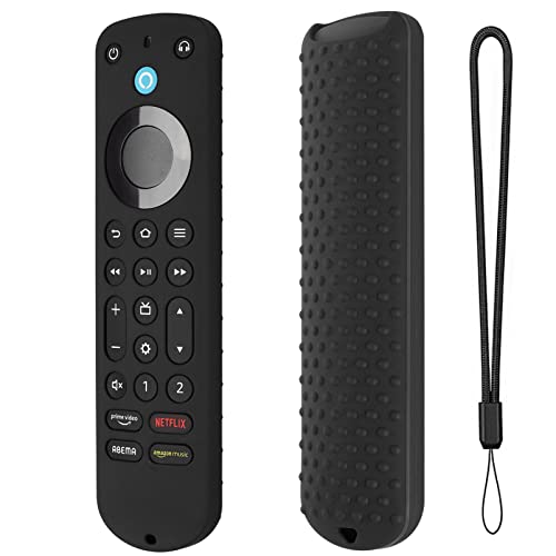 Silicone Cover for Voice Remote Pro 2022, Silicone Case Cover for Voice Remote Pro 2022 with Lanyard (Black) - color: Black