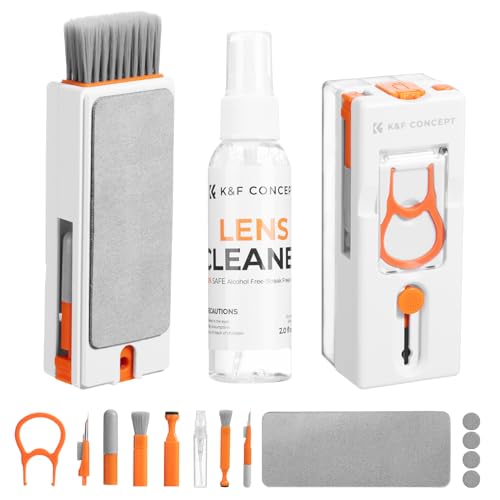 K&F CONCEPT Newly Upgraded 11-in-1 Keyboard Cleaning Kit，Multi-Device Tool | Remove Dirt In Crevices and Holes,Clean Oil and Fingerprints,Safe Mild Cleaner Has Anti-Stain Power,Protects Coatings,MM01