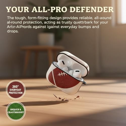 Football Case for Apple AirPods Pro 3, Fits 2025 Charging Case A3122, Cute PU Leather Cover with Keychain, Brown - color: (Russian-05), size: Compatible with Airpods Pro 3(Model A2700/A2931)