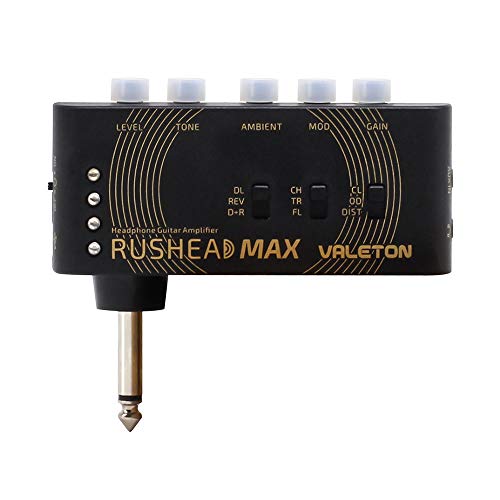 Valeton Rushead Max USB Chargable Portable Pocket Guitar Bass Headphone Amp Carry-On Bedroom Plug-In Multi-Effects - color: Guitar
