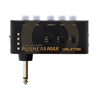 Valeton Rushead Max USB Chargable Portable Pocket Guitar Bass Headphone Amp Carry-On Bedroom Plug-In Multi-Effects - color: Guitar