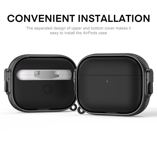for AirPods Pro 3 Case with Safety Lock,Magsafe Compatible,Black - color: Black Grey, size: Airpods Pro 3 Case (2025)