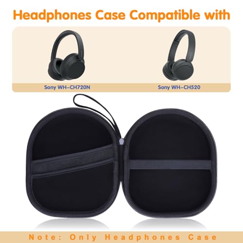 Headphone Headset Case Compatible with Sony WH-CH720N WH-CH520 WH-CH510 WH-CH710N XB900N WH-CH700N Noise Canceling Wireless Headphones,Hard Shell Travel Carrying Headset Cases, Brown (Case Only) - color: Brown