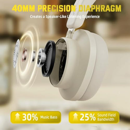 ATTACK SHARK G500 Wireless Over-Ear Noise Canceling Gaming Headphones-Beige