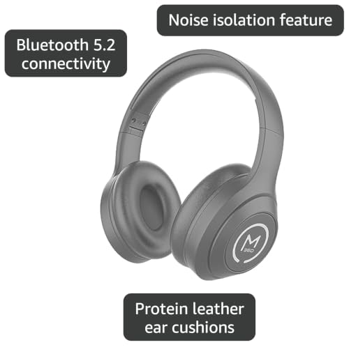 Morpheus 360 Comfort Plus Wireless Over-Ear Headphones - Bluetooth Headset with Microphone - 10H Playtime - HP6500G (Grey) - color: Grey