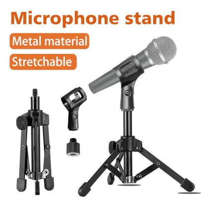 Portable Mic-Tripod-Stand, Metal Desktop Microphone Stand Compatible with HyperX Solocast,Quadcast-2-S,Duocast,Flipcast Microphones