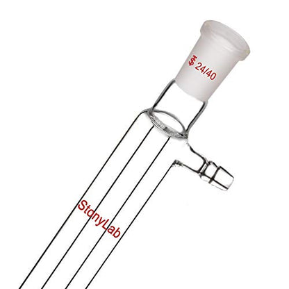 StonyLab Borosilicate Glass Liebig Condenser with 24/40 Joint 500mm Jacket Length Lab Glass Condenser - size: 500 mm