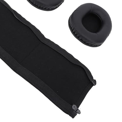Ejoyous Earpad Headband Protector Set Replacement Ear Pads Headband Cushion Pad Cover Memory Foam Protein Leather with Zipper Closure for M50X M40X M30X M20X Headphone