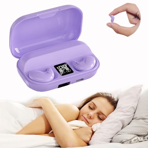 Xmenha Purple Sleep Hidden Headphones Wireless Invisible Earbuds for Sleeping Sleep Tiny Earbuds for Side Sleepers Headphone to Sleep in Tiny Smallest Invisible Earbuds Earphones for Sleeping - color: Purple