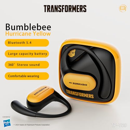 Transformers Earbuds T59, Bluetooth 5.4 Wireless Gaming Earbuds with Mic, Ear Hook Sport Earbuds, Low Latency, 13mm Drivers, IPX5 Waterproof, 24H Playtime (Bumblebee Yellow) - color: Bumblebee Yellow