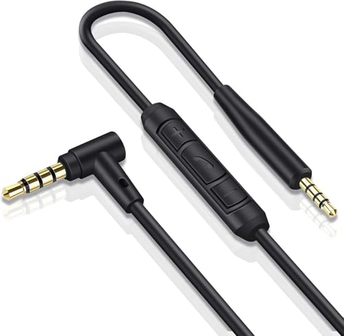 Replacement Audio Cable Cord for Bose QuietComfort QC45 QC35II QC35 QC25 NC 700 Soundlink Soundtrue Headphones Aux Wire 3.5mm to 2.5mm On-Ear Headphones Wire Inline Mic/Remote Control – Black