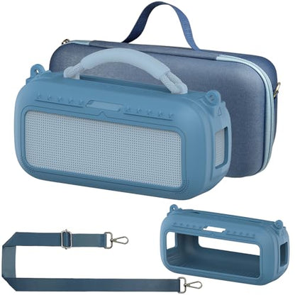 Protective Case for Bose SoundLink Max Portable Bluetooth Speaker | Accessories Hard Carrying Case and Silicone Cover Combo with Carrying Strap (Blue Dusk) - color: Blue Dusk