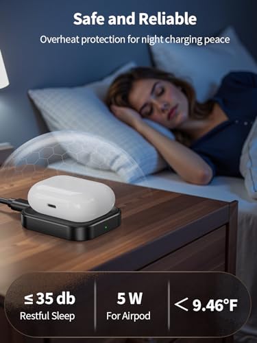 AirPods Pro Charger, Wireless Charging Station for AirPods Pro 3/ Pro 2/Pro, Wireless Charger for Airpods 4 (with Active Noise Cancellation)/ 3rd/ 2rd, Black - color: Aluminum(Black)-for AirPods