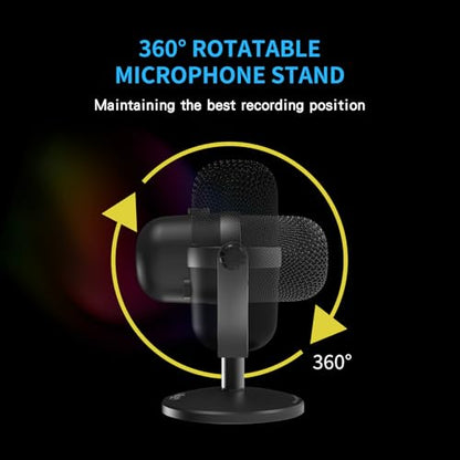 FOXXRAY SUM-13 Gaming USB Microphone for Streaming, Podcasting on PC/Laptop/Mobile, Cardioid Pickup Microphone with Noise Cancellation, Mute Button and Adjustable Stand, Plug and Play