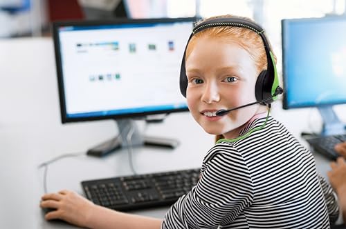 Avid Products AE-36 Headset in Green with Adjustable Boom Microphone for School, Classroom, Education, Testing and Assessment (10 Pack) - color: Green, size: 10 Pack