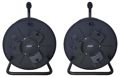 AUDIO 2000'S Two-Pack Deluxe Portable Cable Reels, Total Capacity: 1440 Feet of 6mm Black Cable, Each Reel: 720 Feet, Black