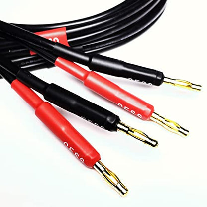CNCESS Banana Plug to Pin Plug Speaker Cable, 12AWG, 3 ft, 2-Pack - size: 3 Feet