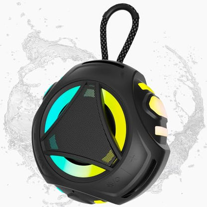 Bluetooth Shower Speake Waterproof，Portable Outdoor Bluetooth Speake with RGB Lights，IPX67 Floating，Built-in Mic，24Hrs Playtime，True Wireless Stereo，Gifts for Teens Boy Girls Women Men - Black - color: Black