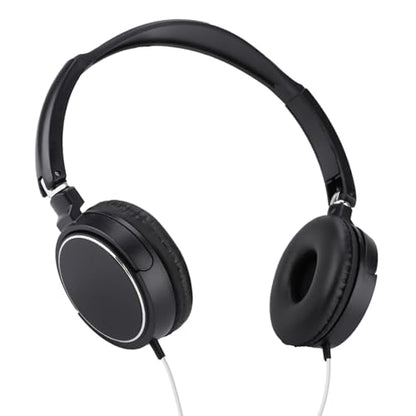 Dioche Foldable Noise Cancelling Headphones, Over-Ear Wired Headset with Stereo HiFi Sound, Compact Lightweight Design for Travel Office Home Use, 3.5mm Blue