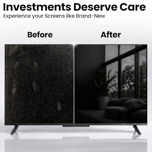 EVEO Electronic Wipes Screen Cleaner - Screen Wipes TV Screen Cleaner Wipes, Computer Screen Wipes, Laptop Screen Cleaner, ipad & Monitor Cleaner, Screen Cleaning Wipes - [90 Wipes + Microfiber Cloth]