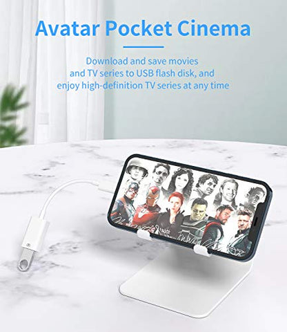 Zoyuzan Lightning Male to USB Female Adapter OTG Cable for Apple iPhone 11 12 Mini Max Pro XS XR SE2 7 8plus Ipad Air3 A Camera Memory Card Reader - color: Lightning to USB 1Pack