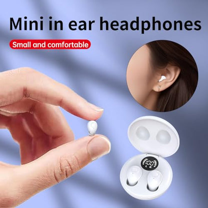 Mini Invisible Earbuds for Work and Sleep - Best Small Earbuds for Small Ear Canals - color: White