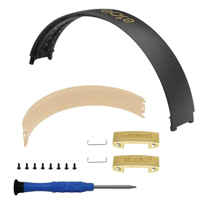 Studio3 Headband & Hinge & Cushion for Beats Studio 3 Headphone,Gray Gold | Durable Replacement Headband,Studio 3 Parts Accessories Repair Kit Set ,As Same As The OEM - color: Gray Gold
