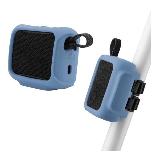 Silicone Case Cover for JBL Go 5 Portable Speaker (Pink Blue) | Travel Carrying Protective Pouch with Attach Straps for Bike Golf Cart Scooter - color: Pink Blue