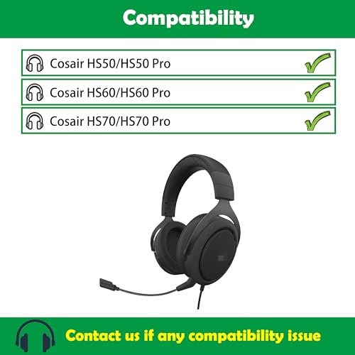 HS50 Cooling Replacement Earpads Cushions Compatible with Corsair HS50 Pro HS60 Pro HS70 Pro Stereo Gaming Headset Ear Pads with Cooling Gel Layer