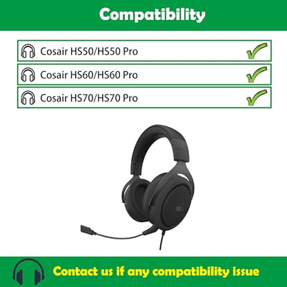 HS50 Cooling Replacement Earpads Cushions Compatible with Corsair HS50 Pro HS60 Pro HS70 Pro Stereo Gaming Headset Ear Pads with Cooling Gel Layer