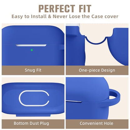 Hamile Compatible with AirPods Pro Case Protective Silicone Airpod Case Shockproof Cover Skin for Airpod Pro 2019 Charging Case, with Keychain, Royal Blue - color: 6-Royal Blue