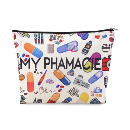 Pharmacy Technician Makeup Bag Pharmacist Graduation Retirement Appreciation Gifts Pharmacy Medication Storage Pharmacist Student Essentials Medical Zip Bag Travel Pharmacie Toiletry Cosmetic Pouch - color: Pharmacy Technician Makeup Bag