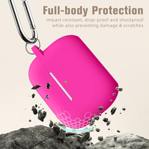 Hamile Compatible with AirPods Pro Case Protective Silicone Airpod Case Shockproof Cover Skin for Apple Airpod Pro 2019 Charging Case, Rose - color: 2-Rose Pink