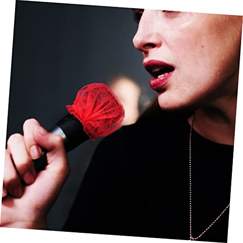 ERINGOGO Disposable Microphone Covers 100pcs Non-woven Fabric Handheld Mic Cover Ktv Supplies Easy to Use Sanitary