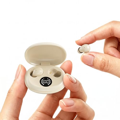 Ultra-Smallest Invisible Earbuds, Discreet Mini Wireless Headphones, Hidden Bluetooth Buds for Small Ears & Sleeping, Compact Sleep Headphones for Side Sleepers, Long Standby(Khaki) - color: Khaki