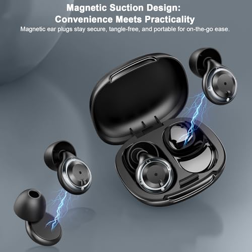 Adjustable Ear Plugs-3, Ear Plugs for Sleeping Noise Cancelling 17-35dB SNR, for Snoring, Side Sleepers, Office & Travel with 7 Single/Double Silicone Reusable earplugs and Magnetic Carry Case